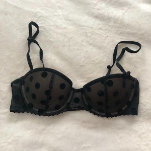 Gap Body Black Polka Dot Balconette Bra- Size 32B